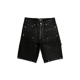 Mixed EMOTION Black Coated Denim Carpenter Jorts