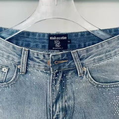 Mixed EMOTION Vintage Wash Rhinestone Star Denim Jorts