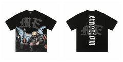 Mixed EMOTION ME Monogram Gas Mask Survivor Lighthouse Black Oversized Graphic Tee