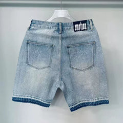 Mixed EMOTION Vintage Wash Rhinestone Star Denim Jorts